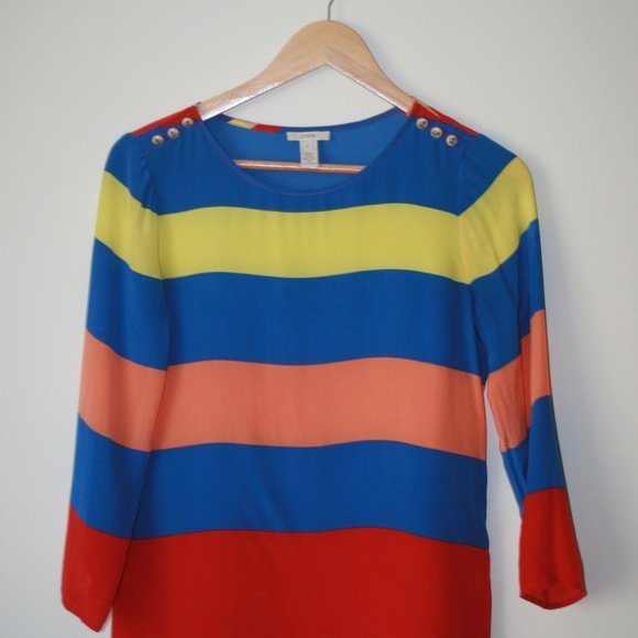 Striped Silk Top, J Crew, Anchor Buttons - Picture 4 of 4